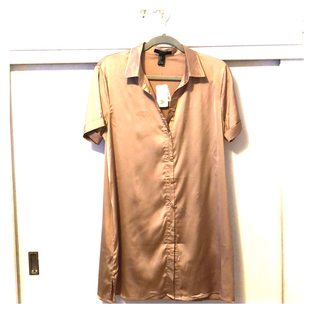 Forever 21 - Satin Nude Dress Shirt